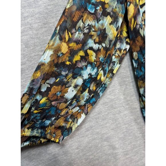 Frye & Co Womens Floral Print Semi Sheer Peasant Blouse 3X Floral - Picture 4 of 7